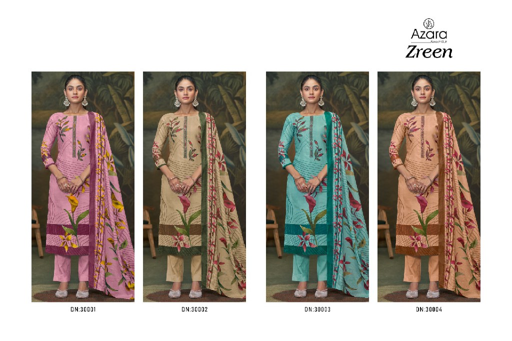 Radhika Azara Zreen Wholesale Pure Cambric Cotton With Diamond Work Dress Material