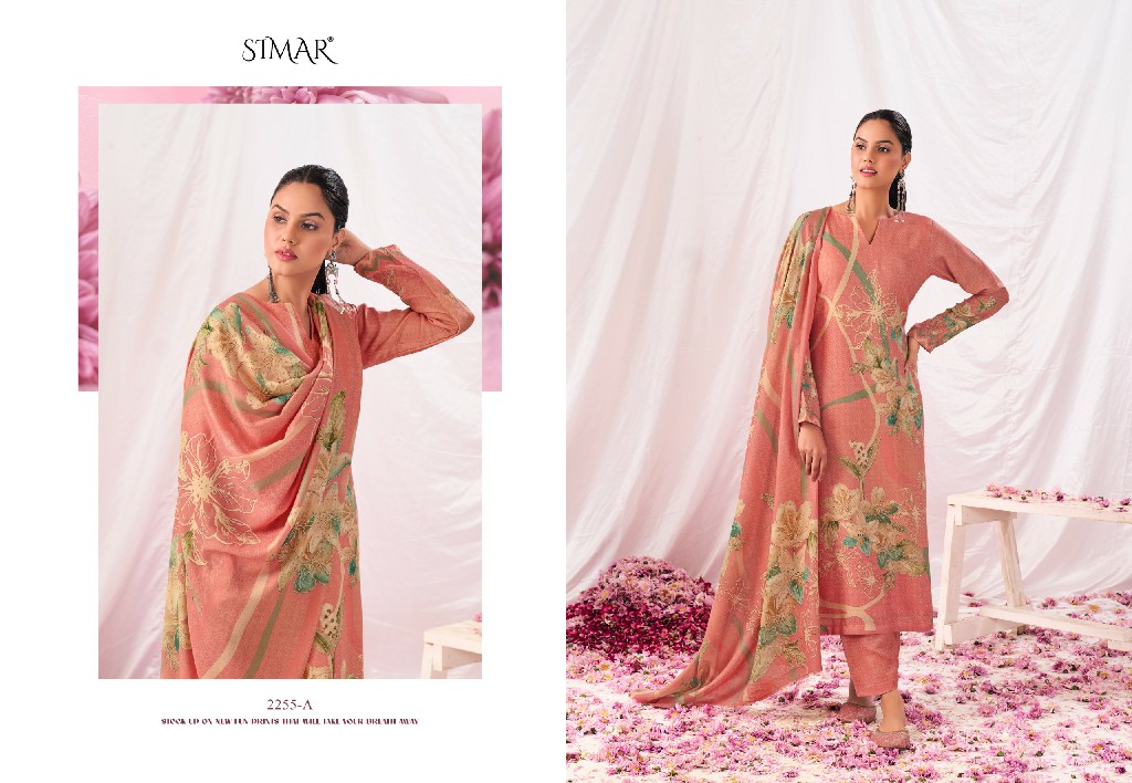 Glossy Simar Ayara Wholesale Pure Pashmina With Work Winter Suits