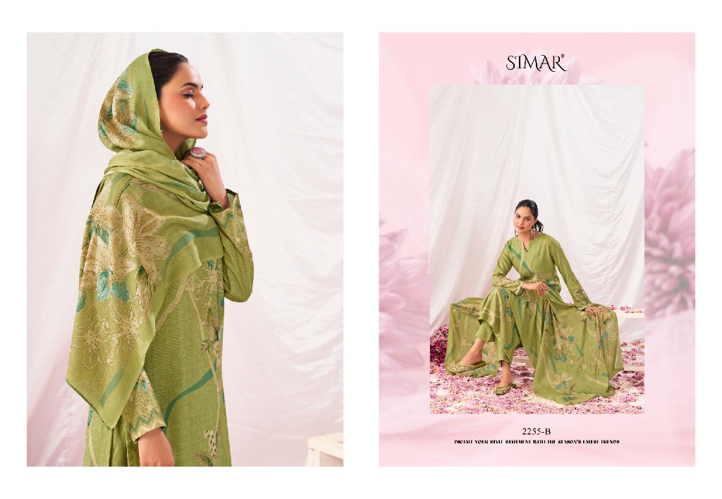 Glossy Simar Ayara Wholesale Pure Pashmina With Work Winter Suits