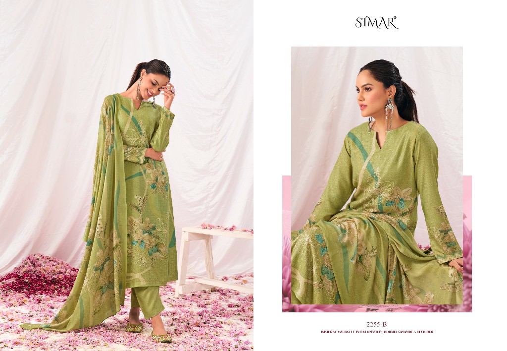 Glossy Simar Ayara Wholesale Pure Pashmina With Work Winter Suits