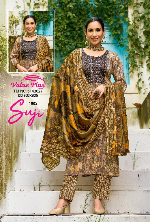 Value Plus Suji Wholesale Two Tone Reyon 3 Piece Salwar Suits