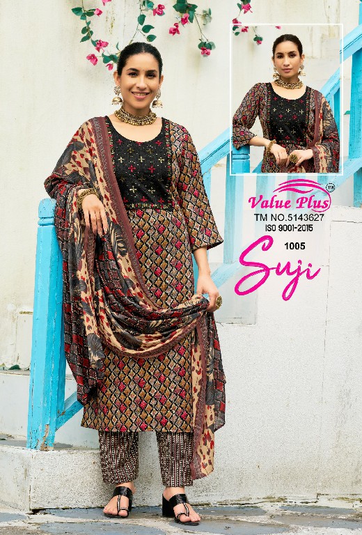 Value Plus Suji Wholesale Two Tone Reyon 3 Piece Salwar Suits