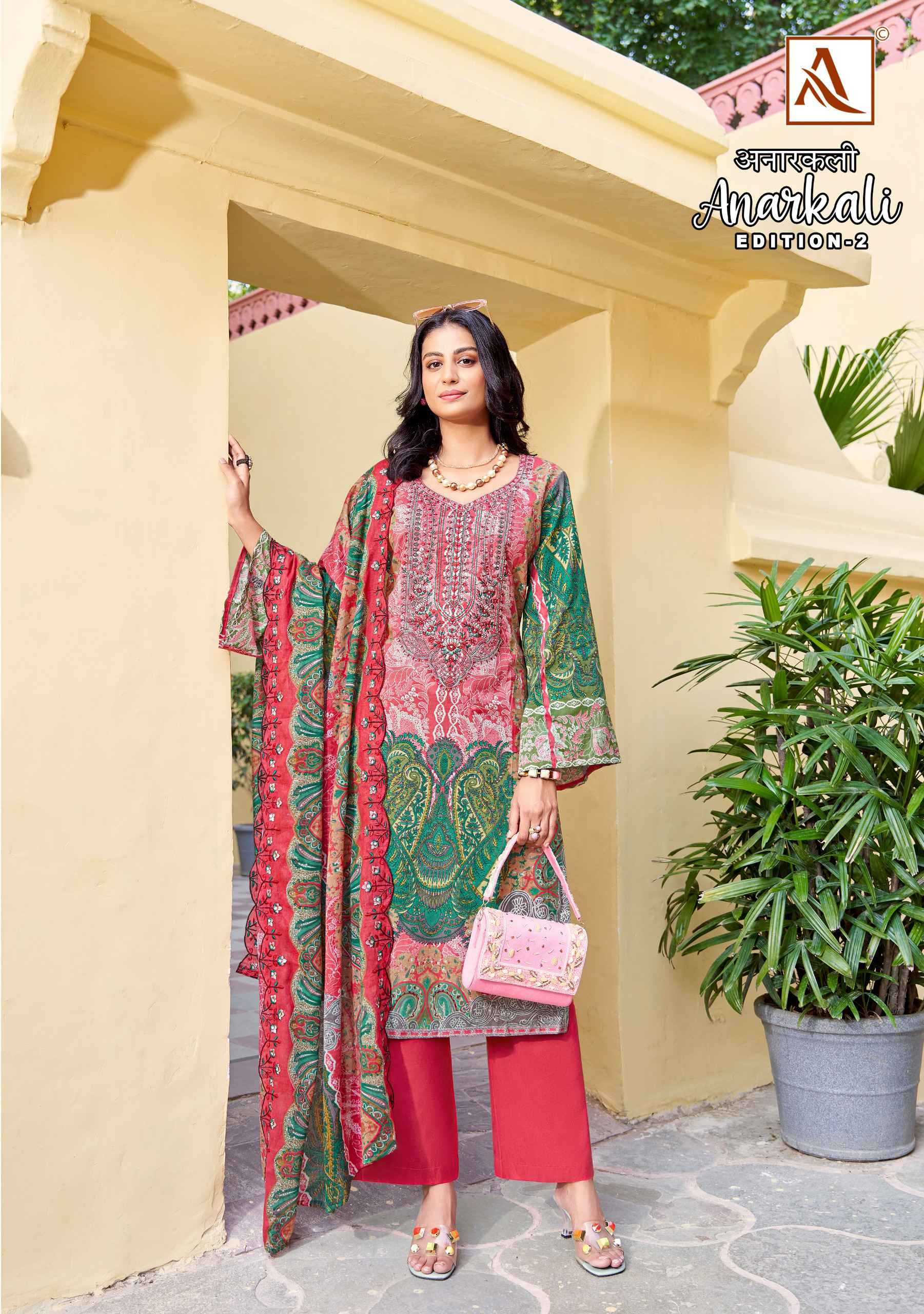 alok suits anarkali vol 2 pakistani print cambric cotton ladies suits