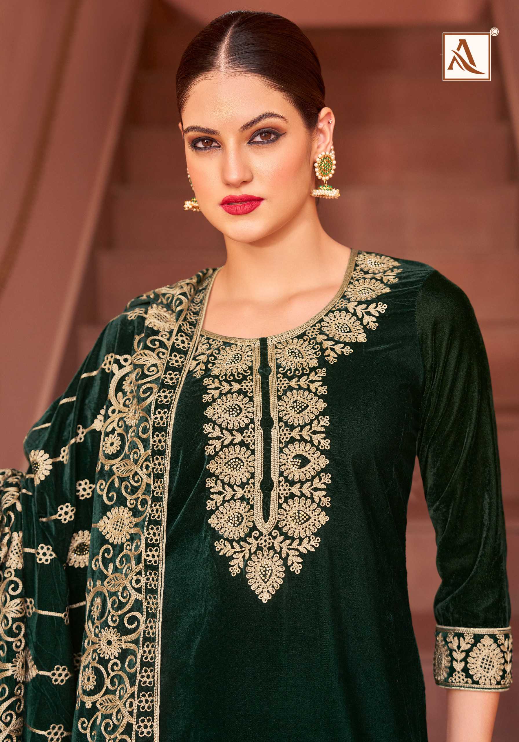 gulistan vol 3 by alok suits winter special velvet designer ladies suits