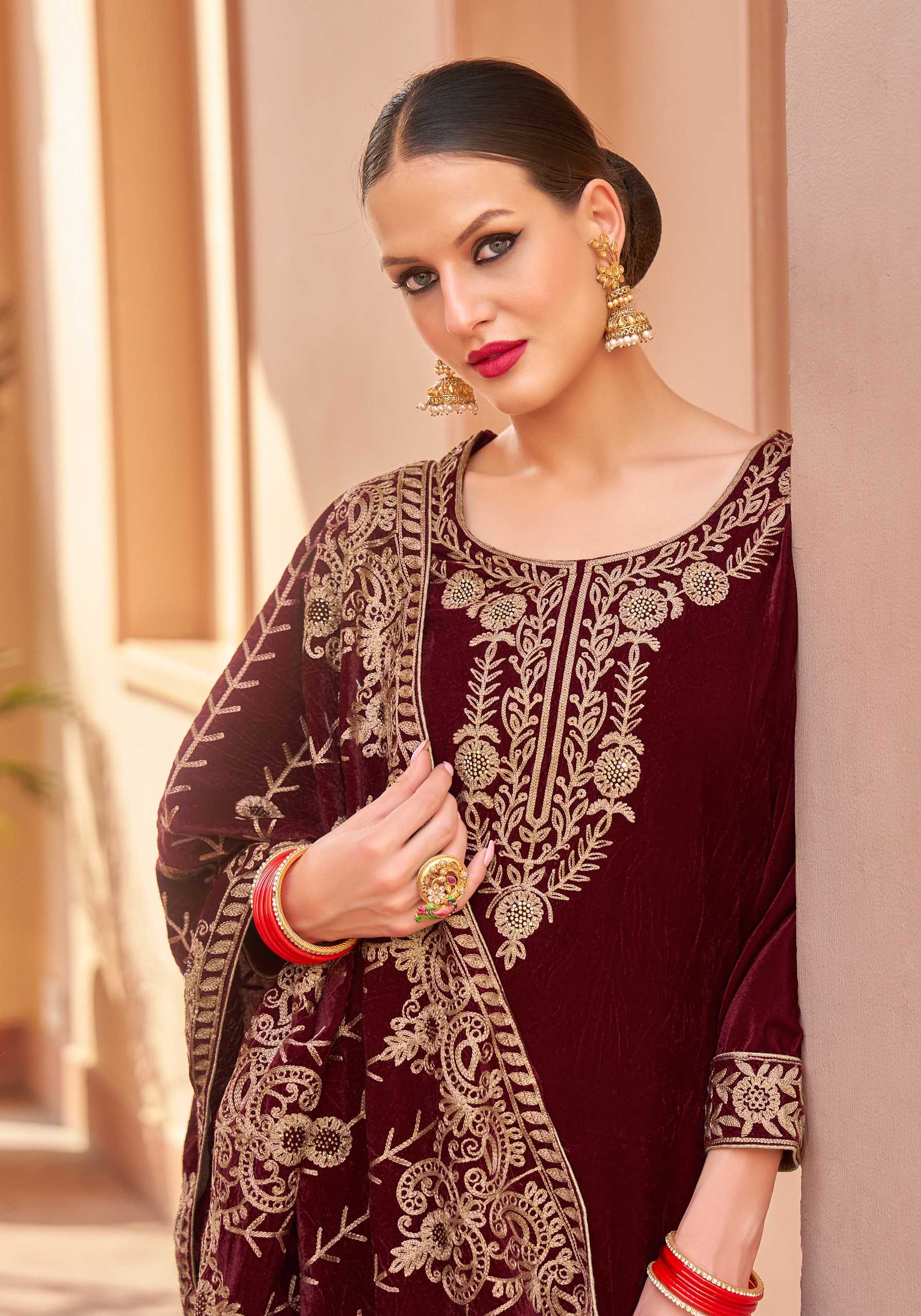 gulistan vol 3 by alok suits winter special velvet designer ladies suits