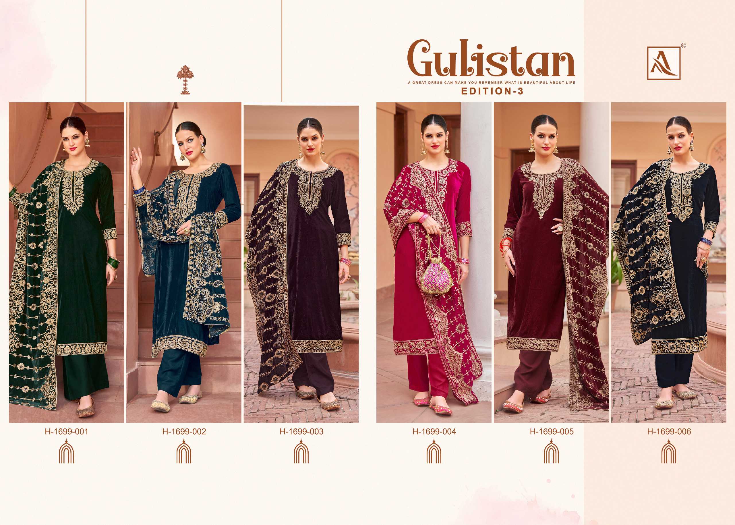 gulistan vol 3 by alok suits winter special velvet designer ladies suits