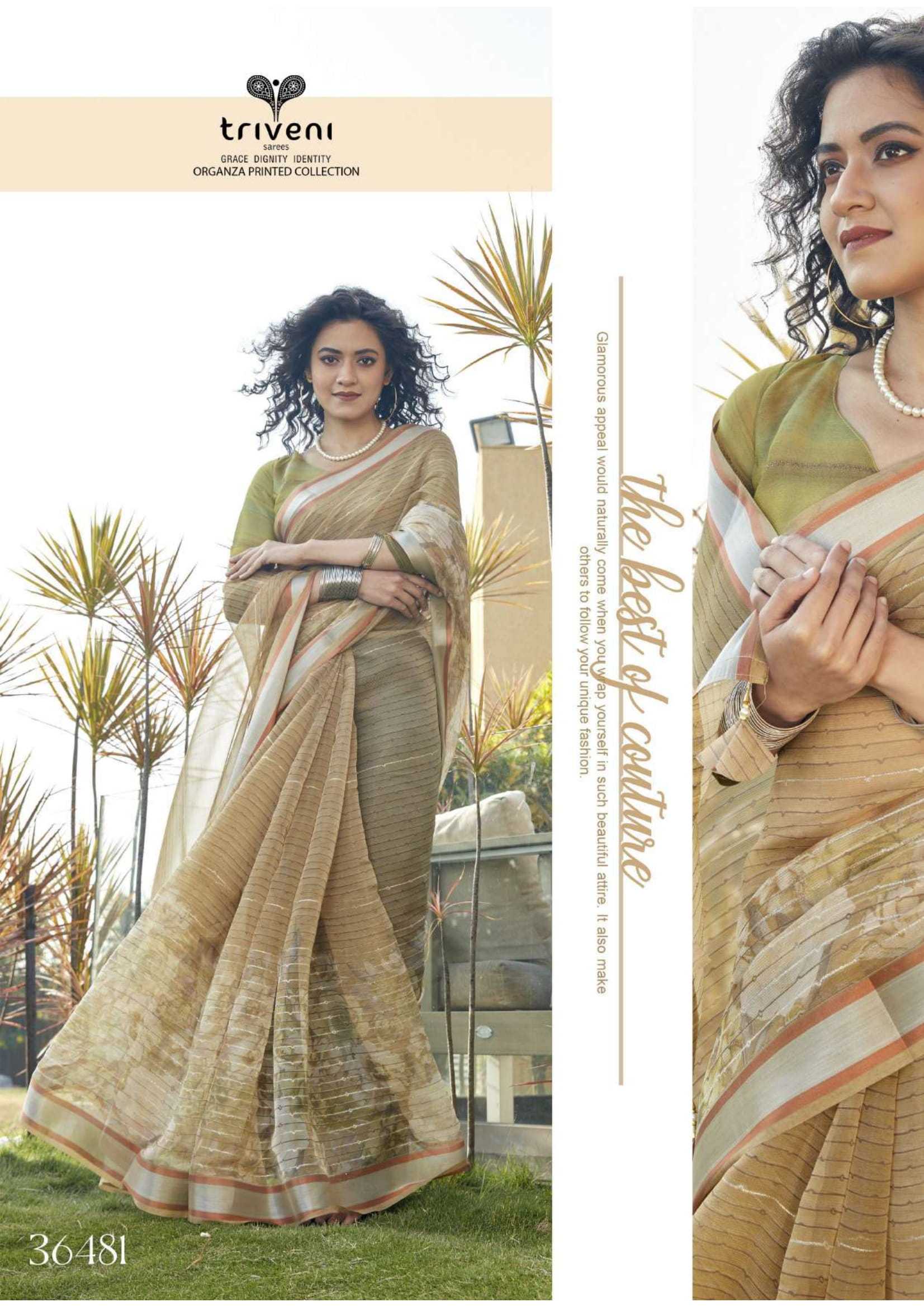 triveni phooljhadi vol 14 abstract printed organza saree online