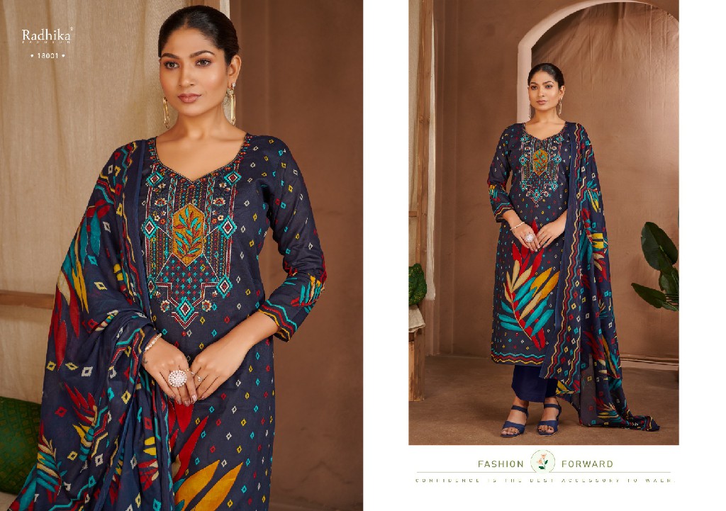 radhika fashion azara adira embroidery lawn print ladies suits