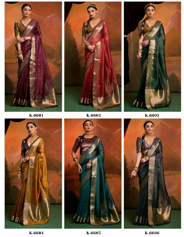 kira creation kanak 6601-6606 attractive design moss saree for women