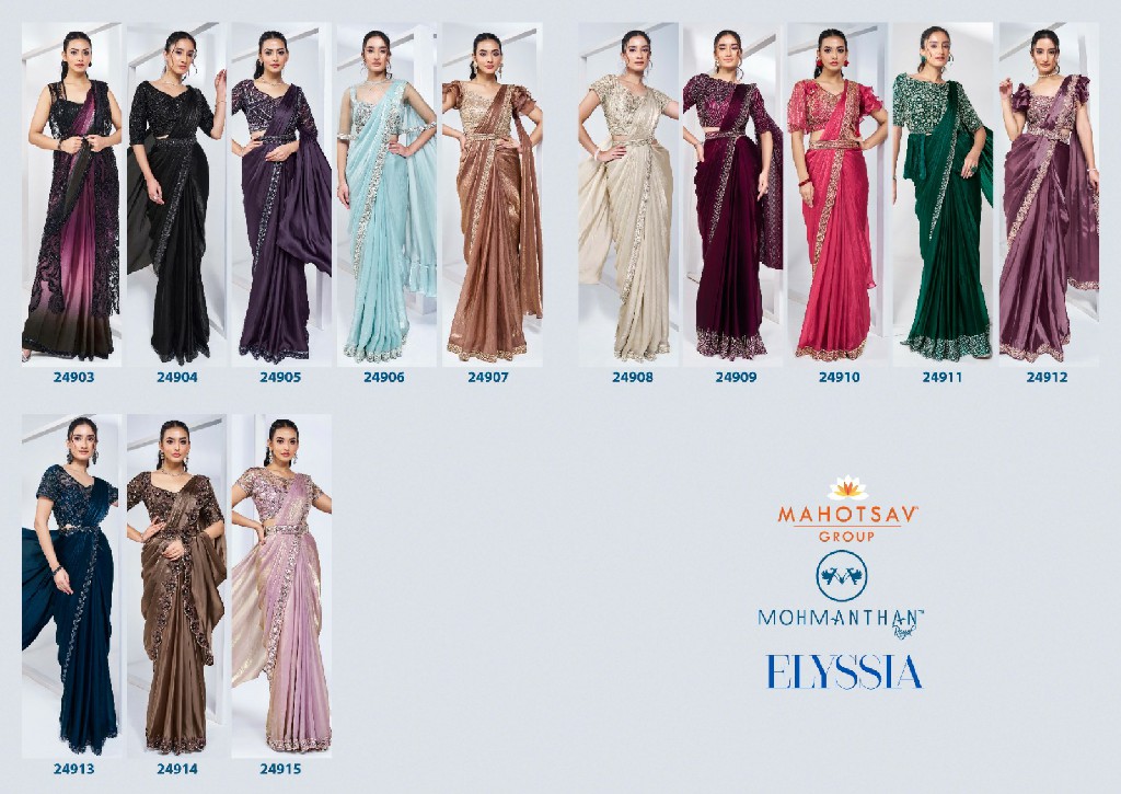 Mahotsav Mohmanthan 24900 Series Elyssia Wholesale Festive Stitched Sarees