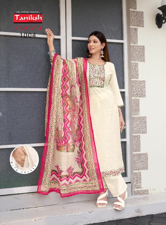 Taniksh Sanaya Vol-1 Wholesale Embroidery Work Top With Pant And Dupatta