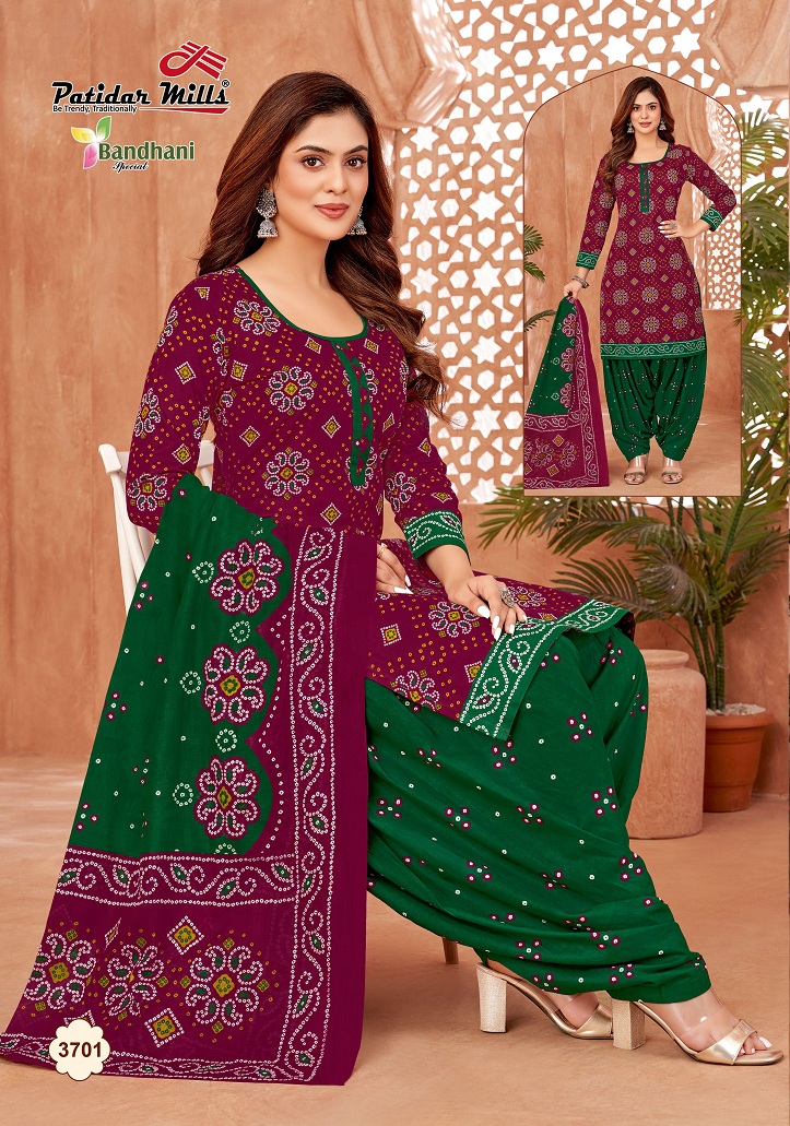 Patidar Bandhani Special Vol-37 Wholesale Pure Cotton Printed Dress Material