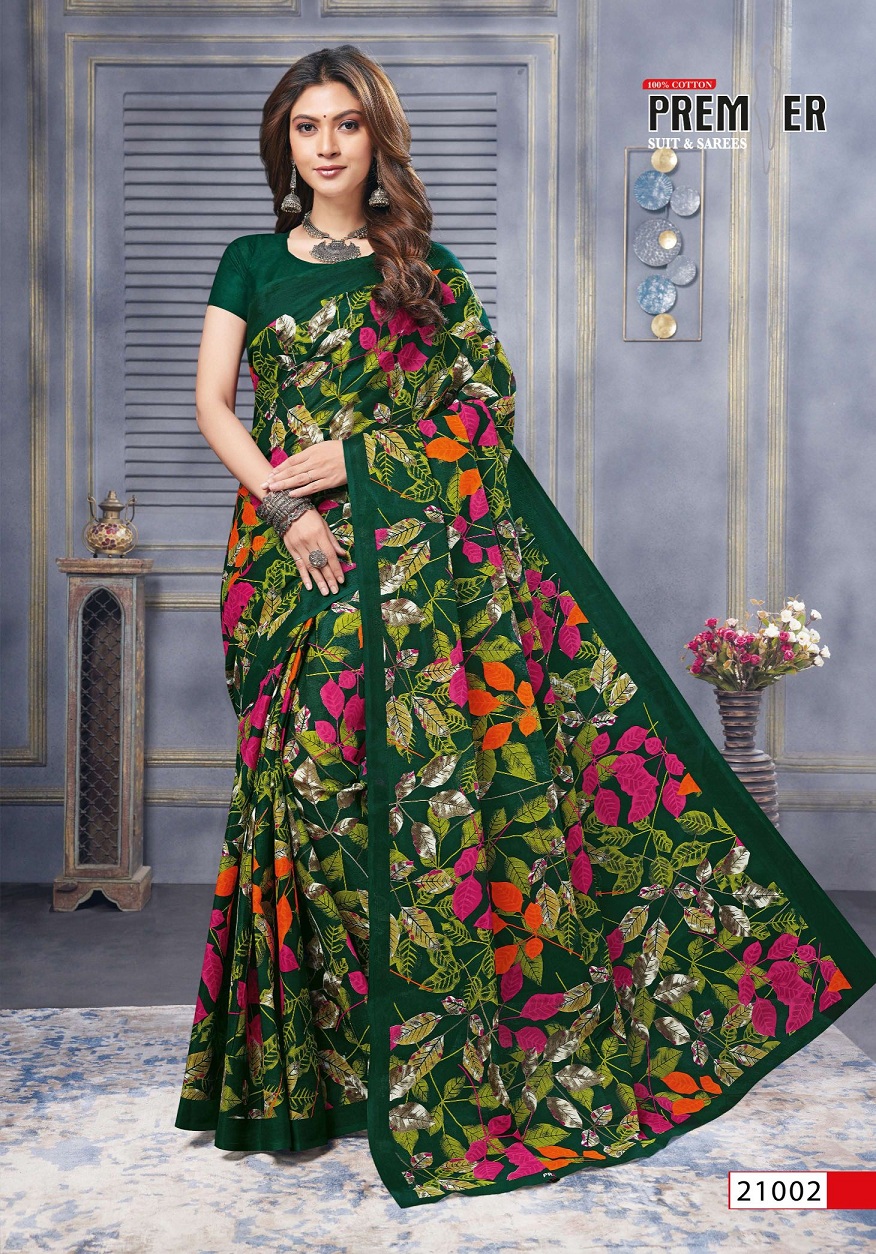 Premier Saravani Vol-21 Wholesale Pure Cotton Printed Indian Sarees