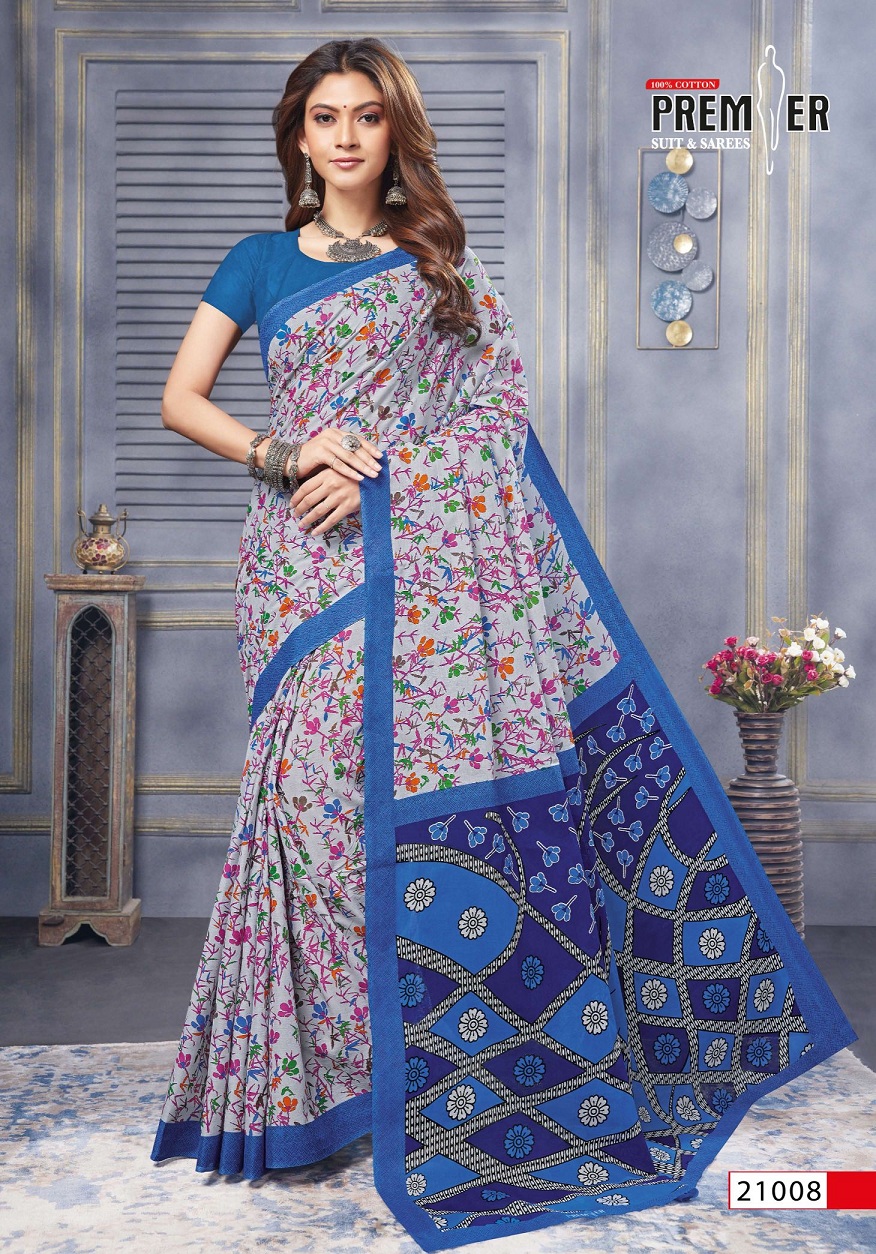 Premier Saravani Vol-21 Wholesale Pure Cotton Printed Indian Sarees