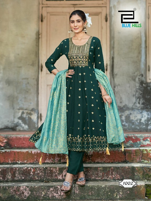blue hills batu caves zari embroidery big size readymade rayon suits