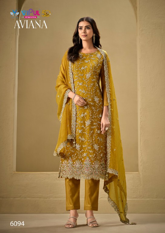 aviana by vipul fashion jarkan work organza chiffon trendy suits