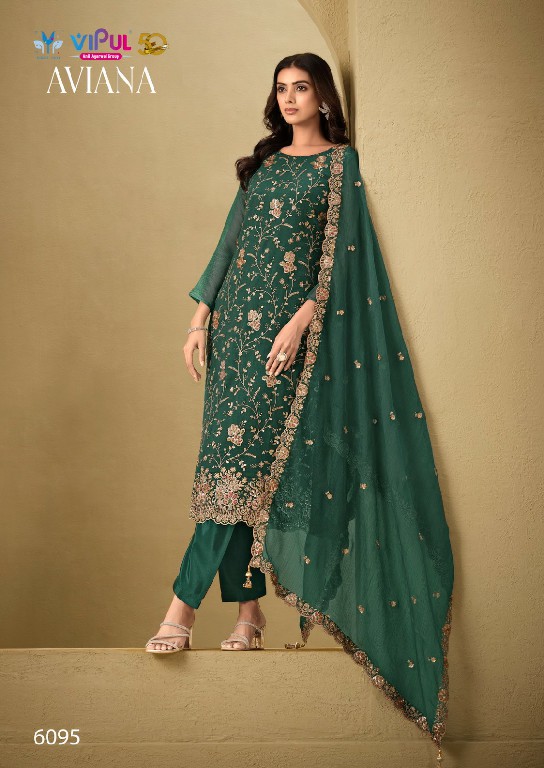aviana by vipul fashion jarkan work organza chiffon trendy suits