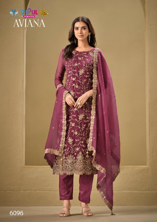 aviana by vipul fashion jarkan work organza chiffon trendy suits