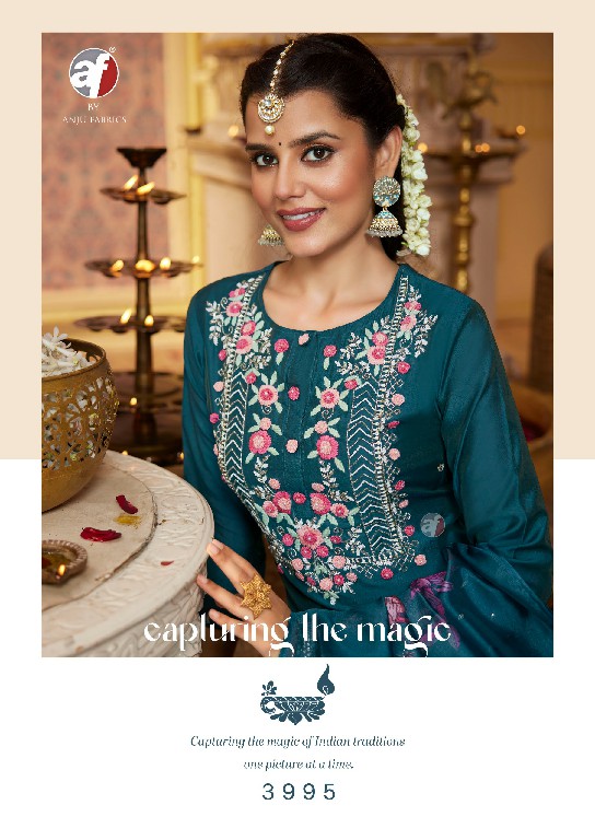 ANJU FAB SANGEET VOL 6 FULL STITCH DESIGNER BEAUTIFUL HANDWORK KURTI PANT DUPATTA