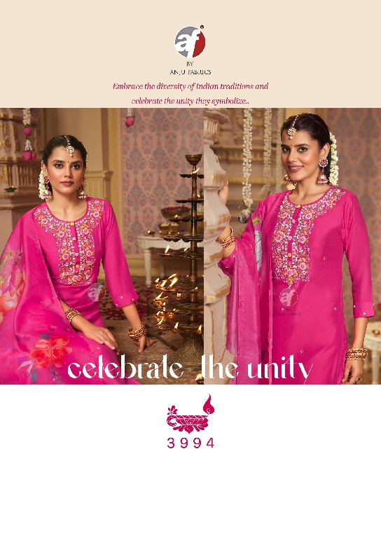 ANJU FAB SANGEET VOL 6 FULL STITCH DESIGNER BEAUTIFUL HANDWORK KURTI PANT DUPATTA