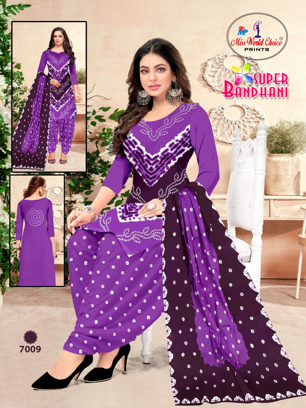 Miss World Super Bandhani Vol-7 Wholesale Cotton Printed Dress Material