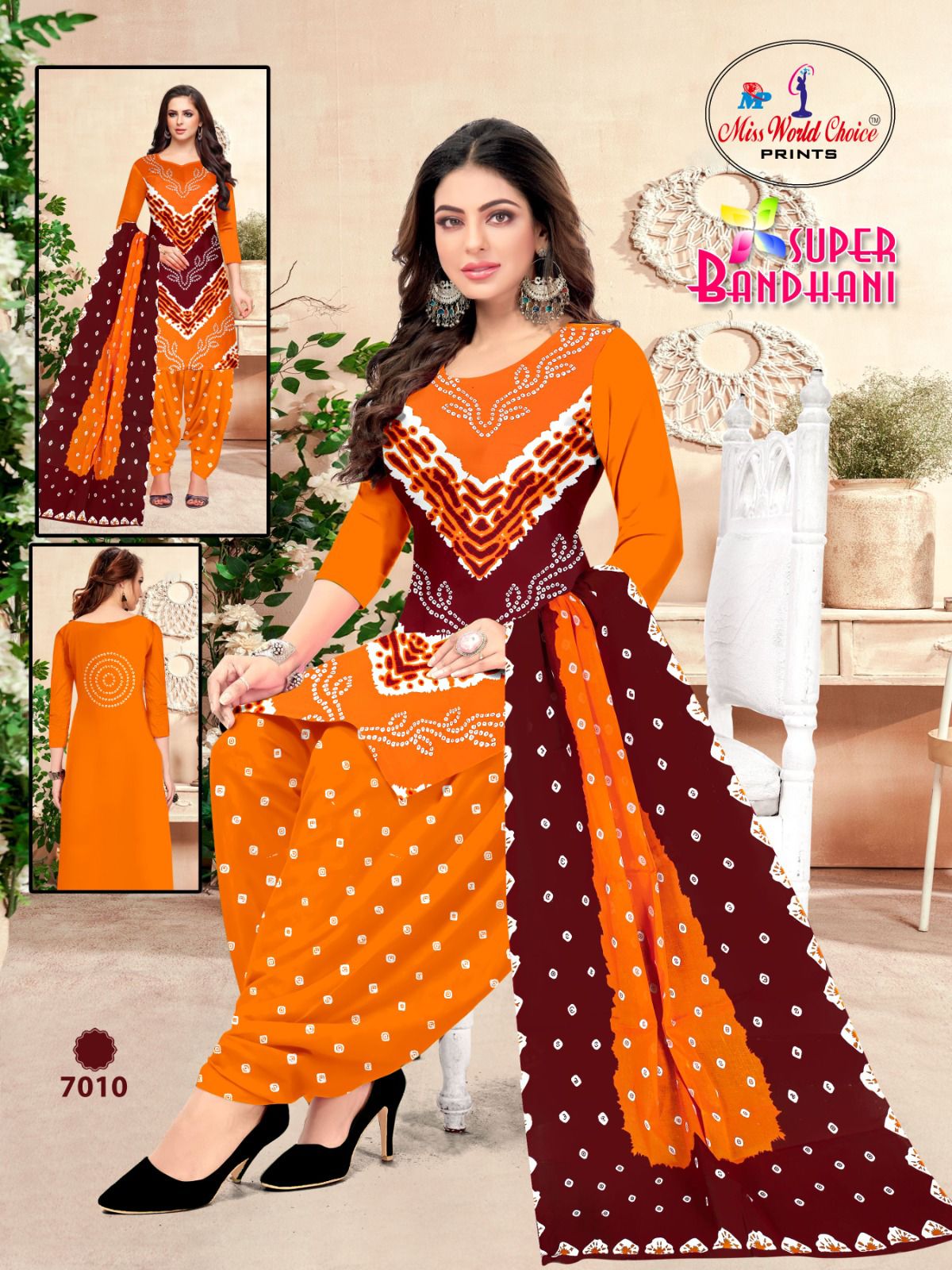 Miss World Super Bandhani Vol-7 Wholesale Cotton Printed Dress Material