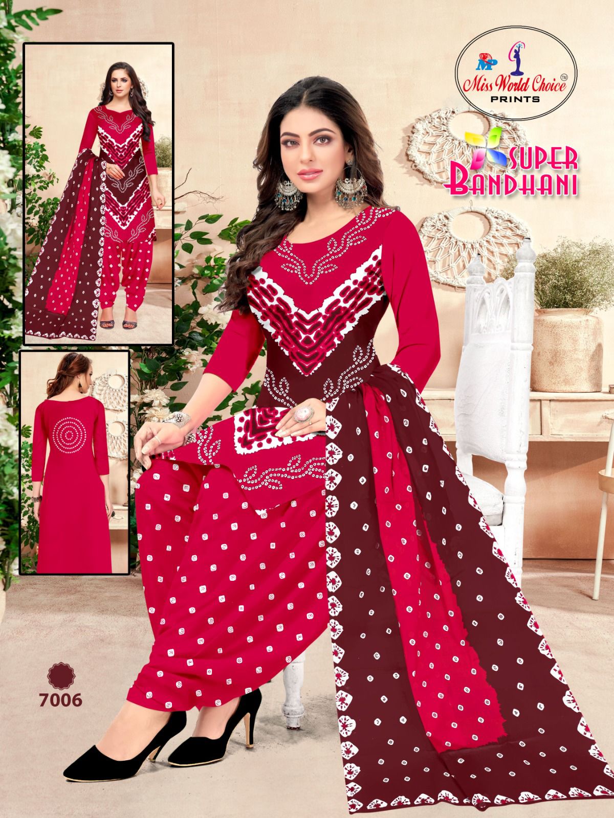 Miss World Super Bandhani Vol-7 Wholesale Cotton Printed Dress Material