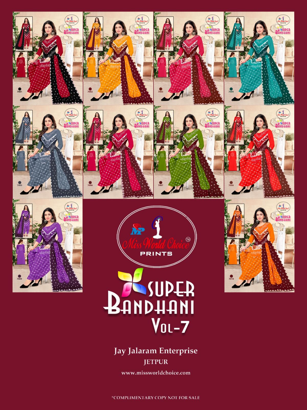 Miss World Super Bandhani Vol-7 Wholesale Cotton Printed Dress Material