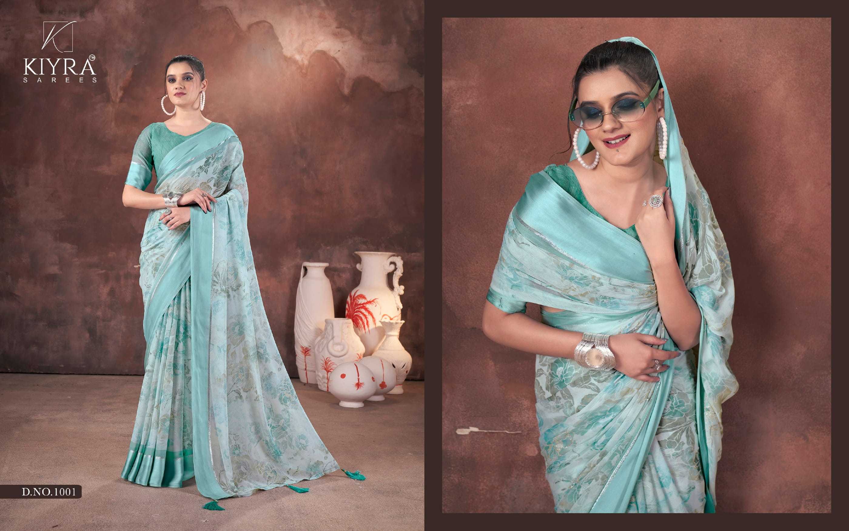 falak by kiyra saree unique dull moss trendy saree with latkan