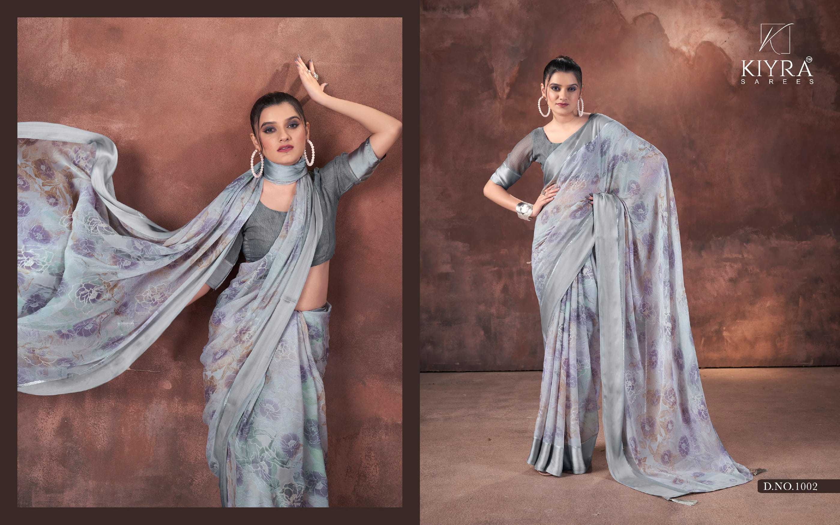 falak by kiyra saree unique dull moss trendy saree with latkan