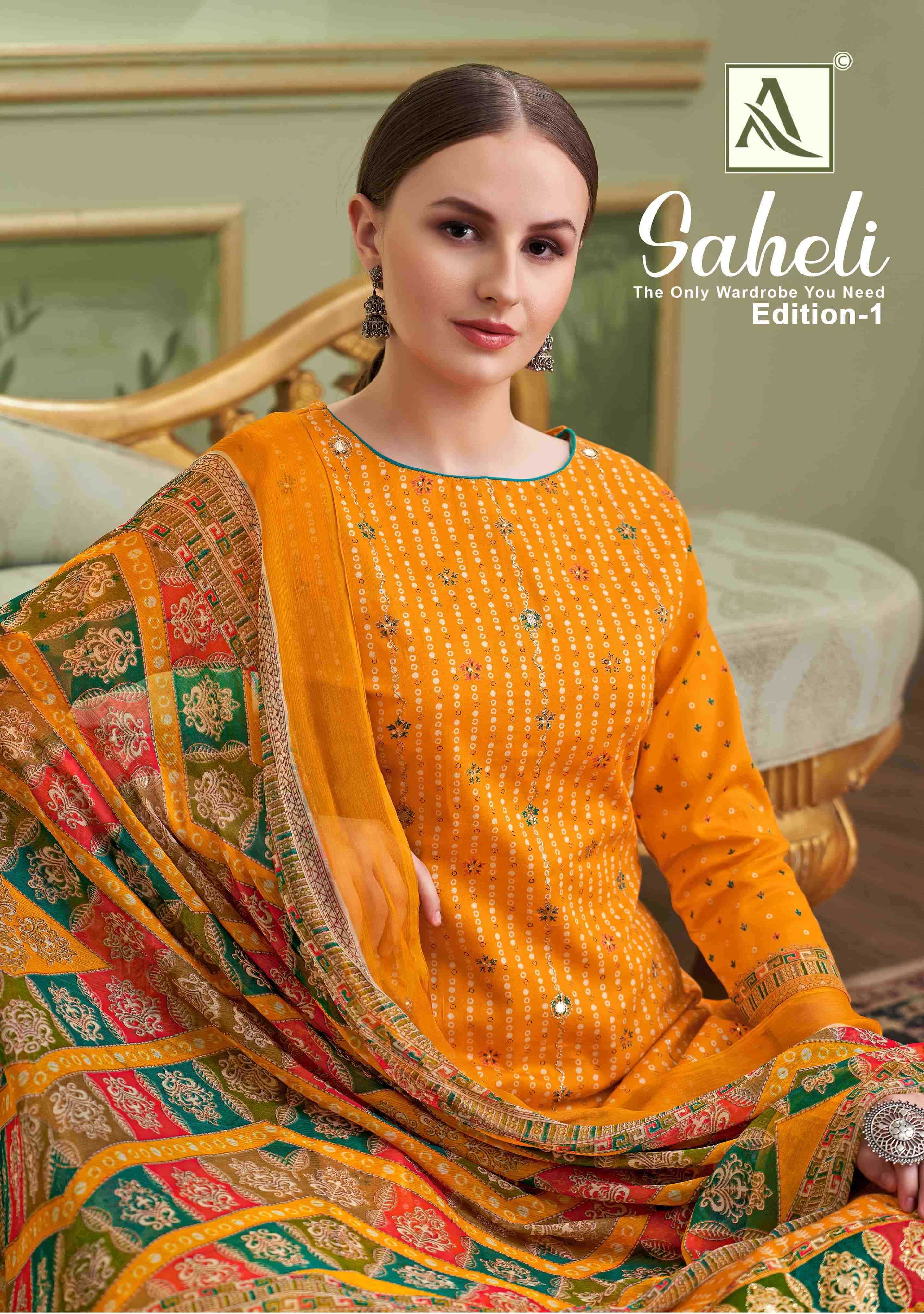 alok suits saheli edition 1 zam discharge designer print suits collection