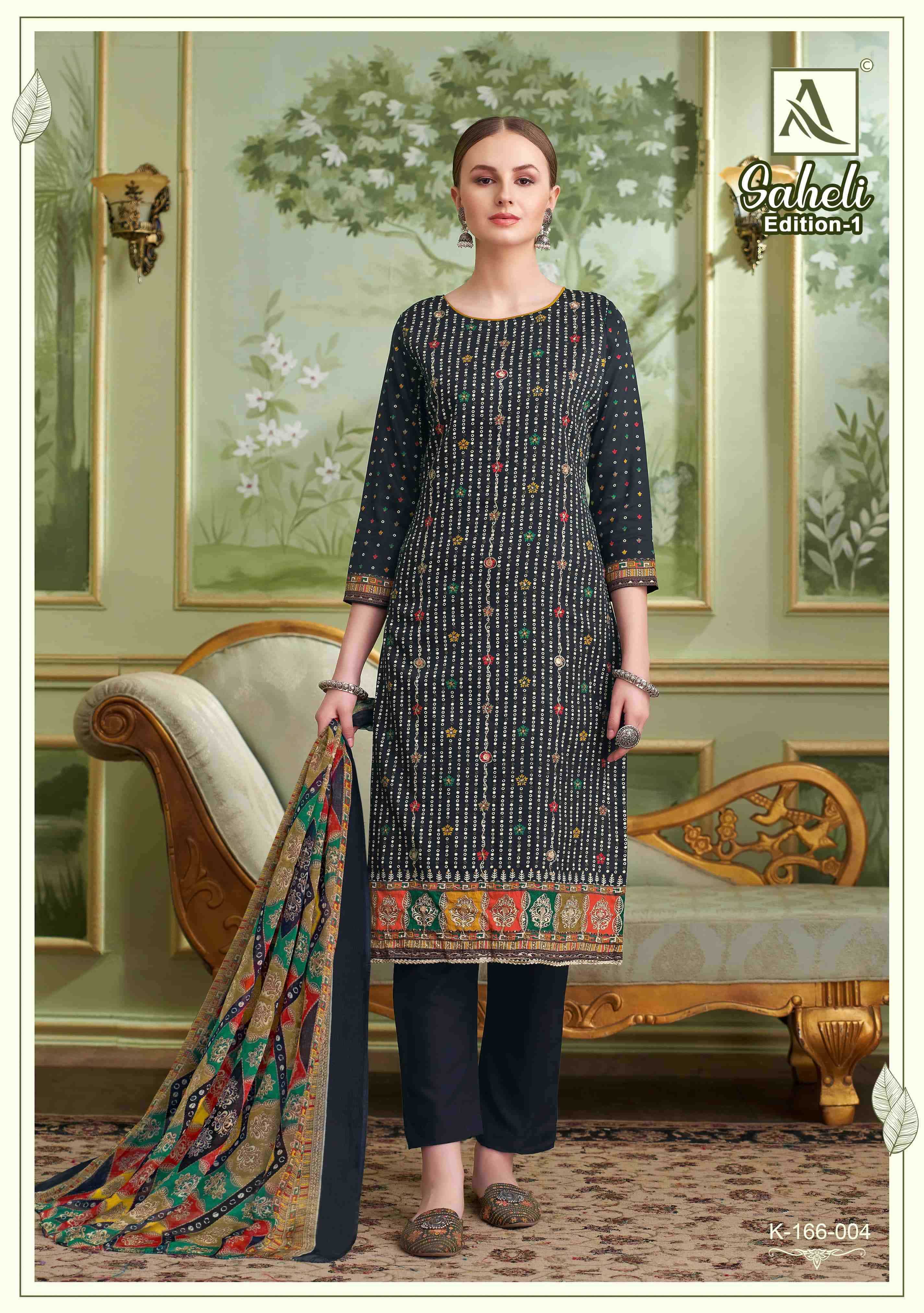 alok suits saheli edition 1 zam discharge designer print suits collection