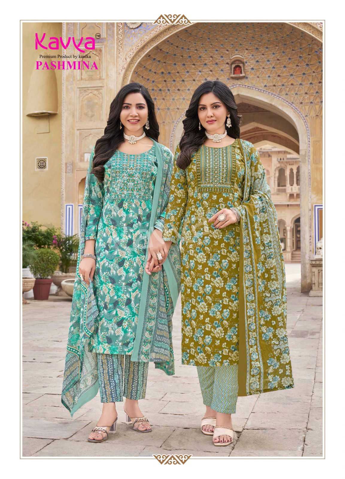 KAVYA PASHMINA VOL 11 COTTON LINING FANCY CASUAL WEAR READYMADE KURTI PANT WITH DUPATTA