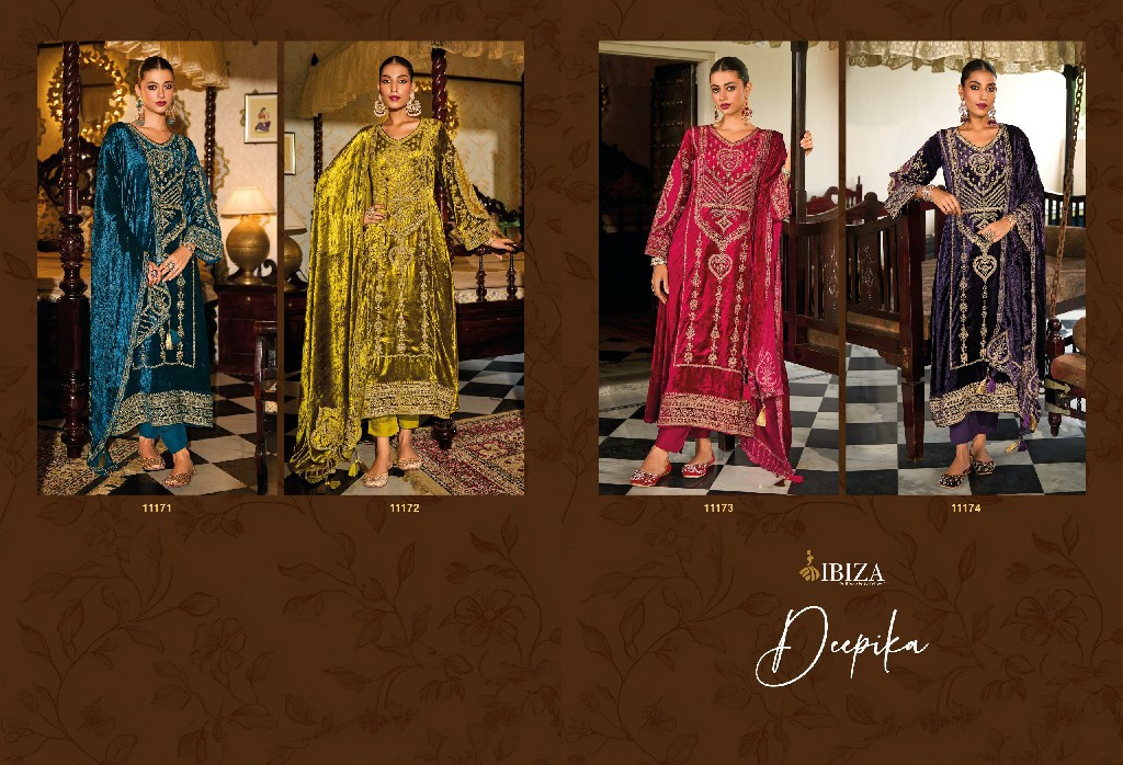 dupika by ibiza winter special embroidery viscose velvet designer suits