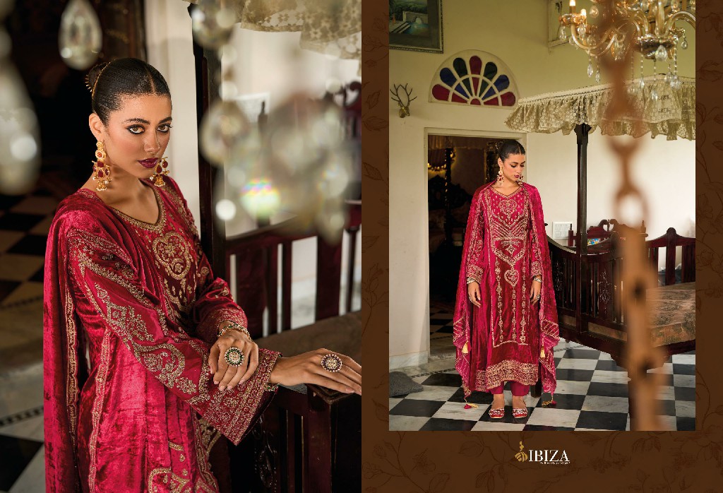 dupika by ibiza winter special embroidery viscose velvet designer suits