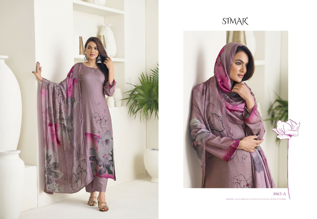 glossy Simar present ornet viscose pashmina digital print winter suits online