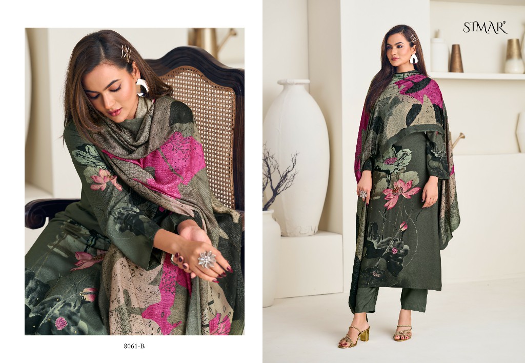 treasure by glossy Simar digital print viscose pashmina winter wear salwar suits