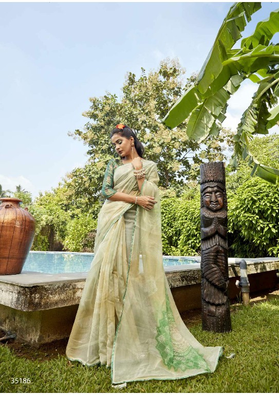 triveni phooljhadi vol 10 abstract printed organza saree online