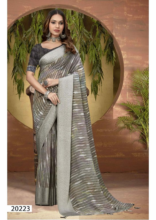 Vallabhi Gaura Wholesale Georgette With Swaroski Work Sarees