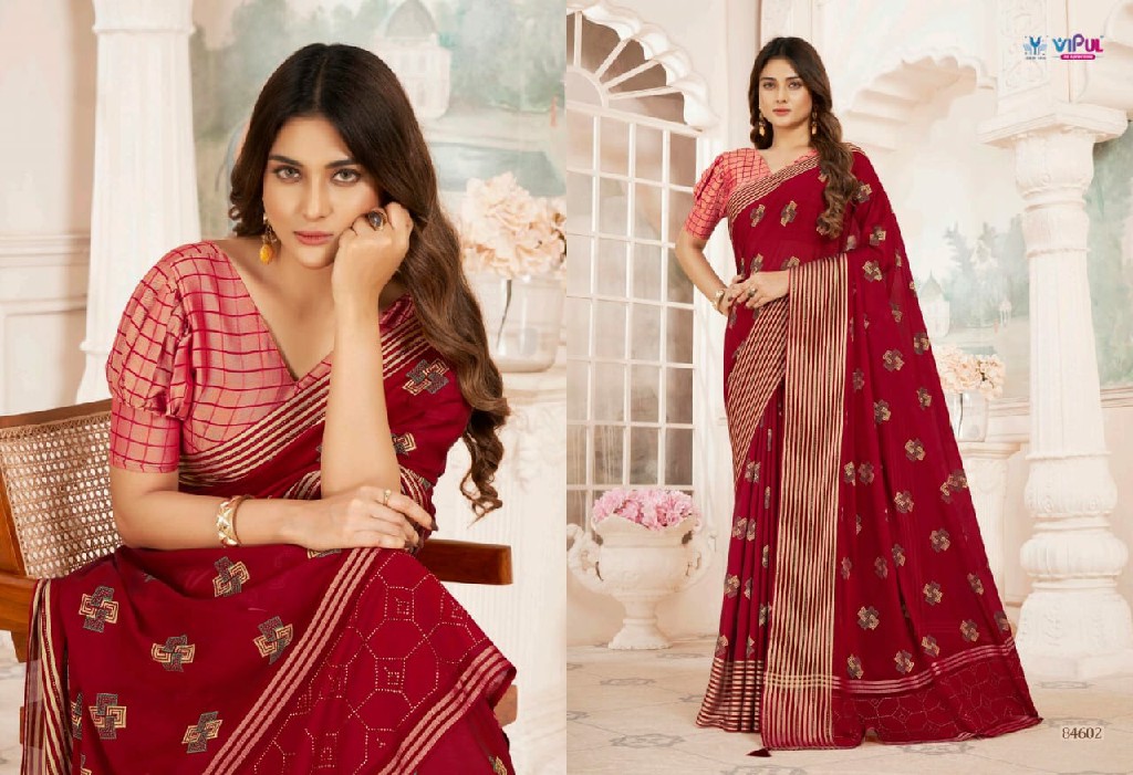 Vipul Kritika Wholesale Chiffon Fabrics Sarees