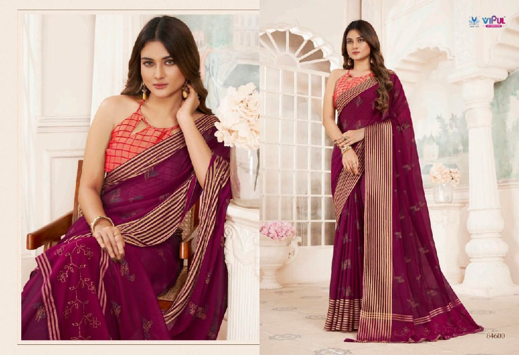 Vipul Kritika Wholesale Chiffon Fabrics Sarees