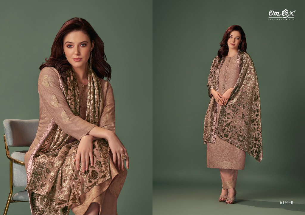 Omtex Celestic Wholesale Pure Pashmina With Hand Work Winter Suits