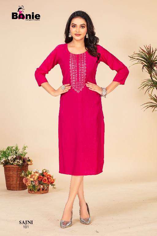 Bonie Sajni Wholesale Fancy Fabrics Long Kurtis