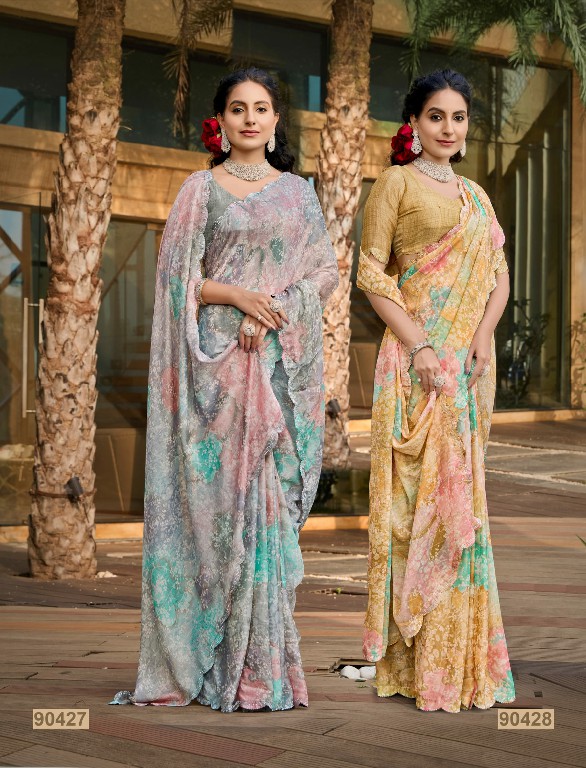 Saumya Urvashi Wholesale Chiffon Brasso Ethnic Sarees