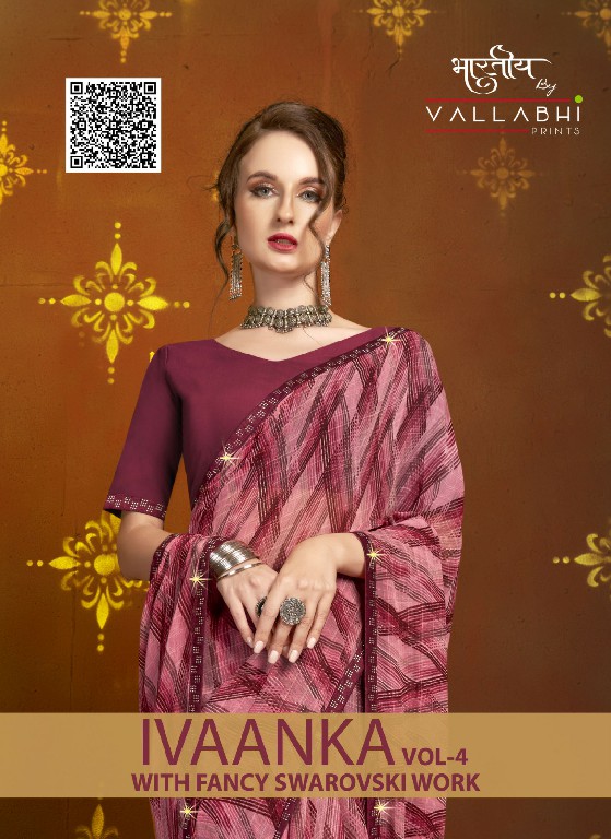 Vallabhi Ivaanka Vol-4 Wholesale Georgette Fabrics Abstract Print Sarees