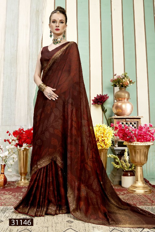 Vallabhi Chhaya Wholesale Moss Georgette Fabrics Sarees