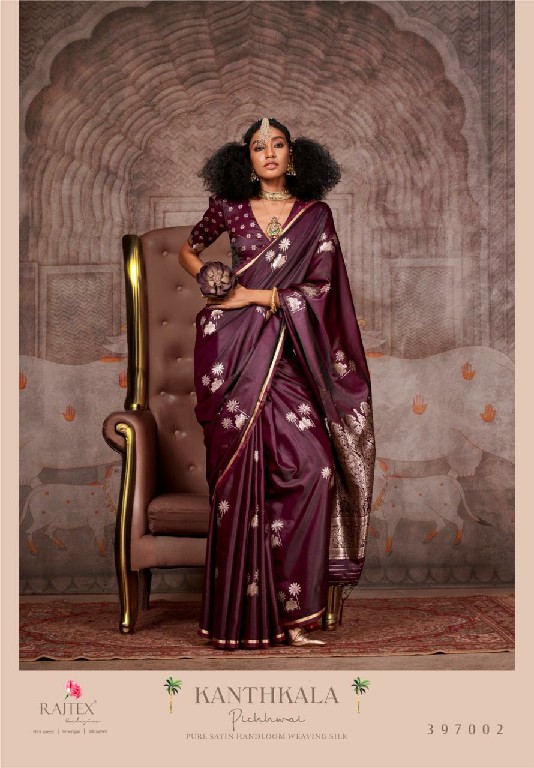 Rajtex Kanthkala Pichwai Wholesale Pure Satin Handloom Ethnic Sarees