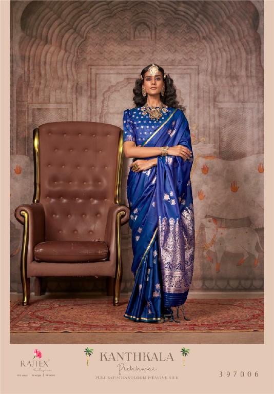 Rajtex Kanthkala Pichwai Wholesale Pure Satin Handloom Ethnic Sarees