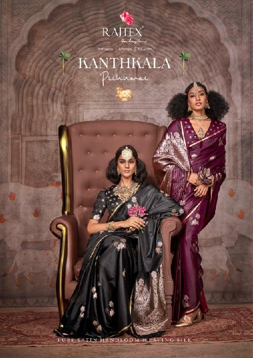Rajtex Kanthkala Pichwai Wholesale Pure Satin Handloom Ethnic Sarees