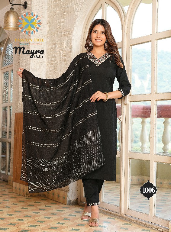Passion Tree Mayra Vol-1 Wholesale Roman Silk Straight Kurti With Pant And Dupatta